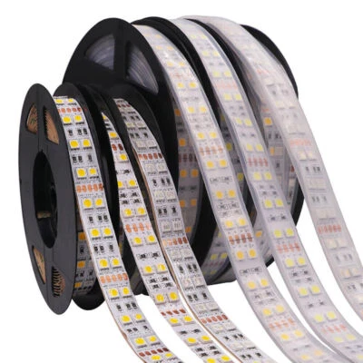 12V 24V 5M 5050 LED Flexible Strip Light Tape 600LEDs Double Row 120LEDs/m - Image 1 of 4