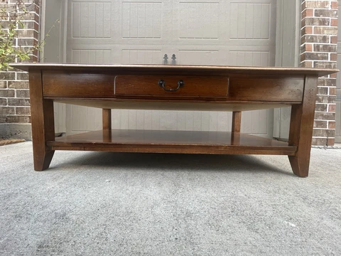 Ethan Allen Country Crossings Maple Coffee Table with Drawer *Read Description* Cover