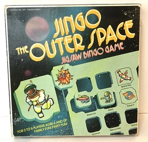 Juego de bingo JINGO The Outer Space Jig Saw 1977 de colección - Imagen 1 de 8