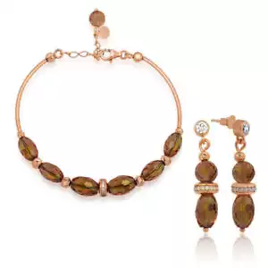 925k Atemberaubendes Rotgold Zultanit Schmuckset - Armband und Ohrringe - Bild 1 von 1