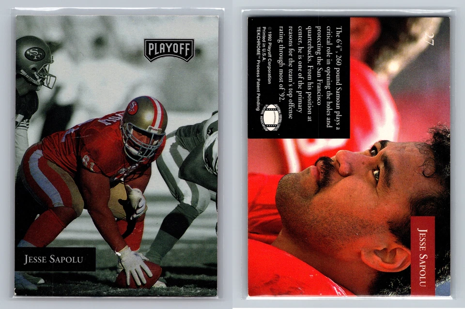 1992 Playoff #27 Jesse Sapolu - Image 1 of 1