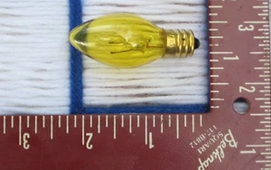 BOX of 24 new TRANSPARENT 7w YELLOW 7C7 CHRISTMAS nite LIGHT bulb C7 steady 130V - Picture 1 of 4