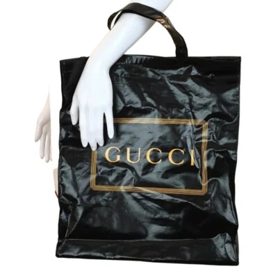 Gucci Women’s Tote Bag Signature Gucci Logo Print Black Color Size M - Image 1 of 4