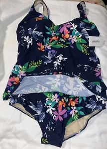 Swimsuits For All Swimsuit Women's Plus Size 24 Multi Color Floral Swimdress - Picture 1 of 3