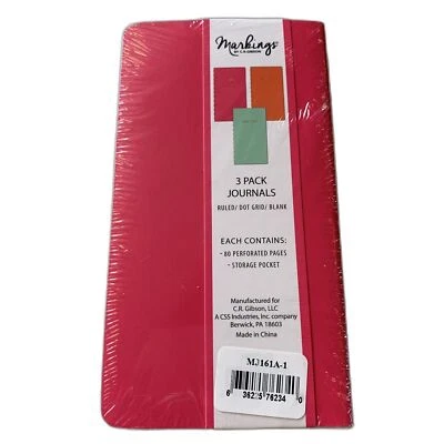 3 Journals Dot Grid Paper Ruled and Blank 3.5x5.5In Pocket Perforated Pages - Image 1 of 4