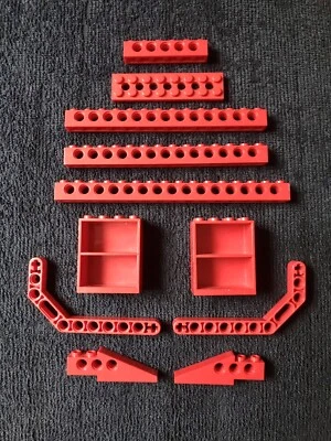 Lot de 11 pièces Lego Technic. Couleur Rouge. - Photo 1/4
