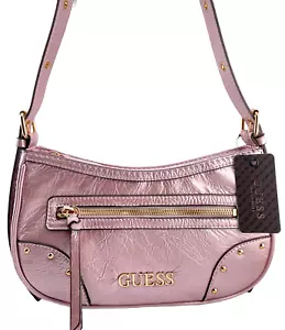 GUESS DEMENTRI SHOULDER BAG HANDBAG Pink Logo AUTHENTIC • BRAND NEW WITH TAGS - Picture 1 of 19