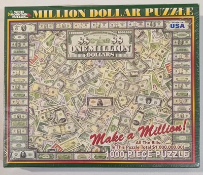 White Mountain Jigsaw Puzzle Make A Million 1000 Pc New Unopened - Image 1 of 2