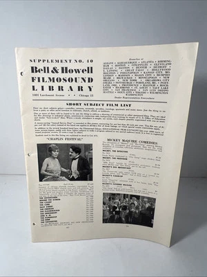 Catálogo Biblioteca Filmosound Bell & Howell Años 40 Suplemento No. 40 - ¡RARO! Foto 1 de 4