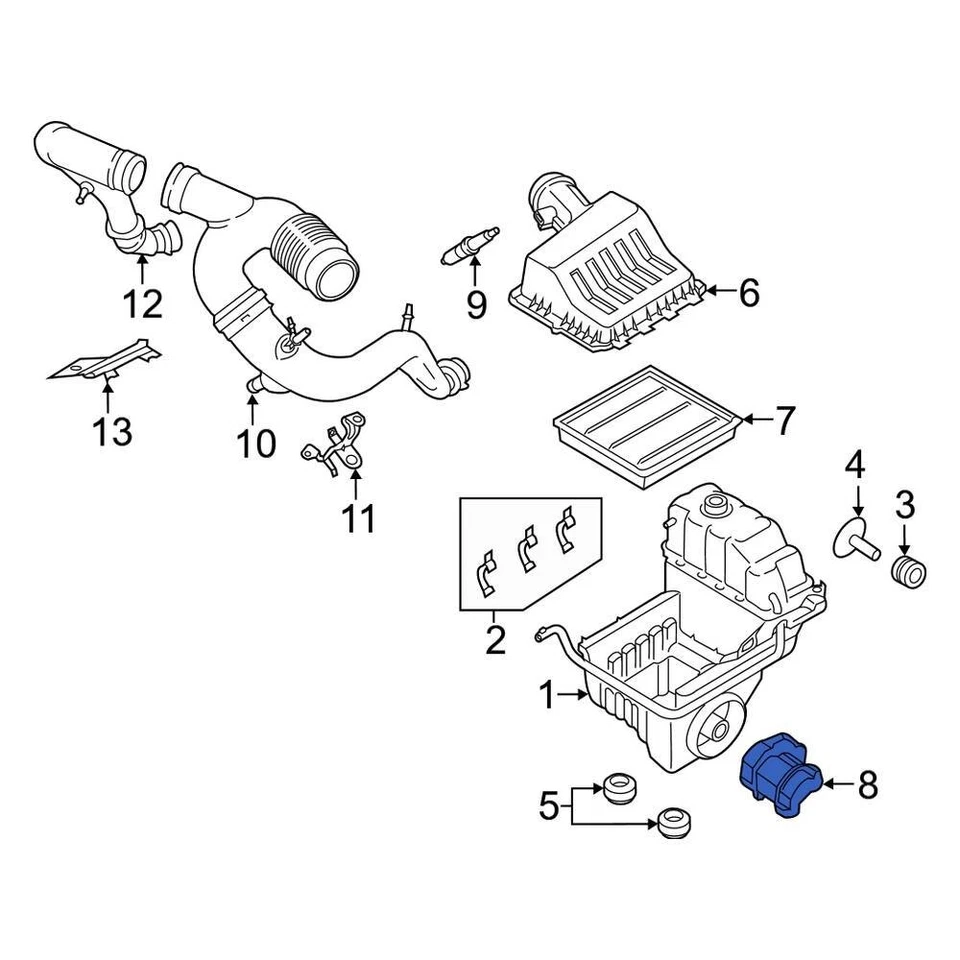 For Lincoln Navigator 2015-2017 Lincoln AL3Z9F721A Engine Air Intake Hose - Imagem 1 de 1