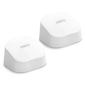 eero 6 AX1800 Dual-Band Mesh Wi-Fi 6 System 2-pack M110211 new -FAST SHIPPING - Picture 1 of 8