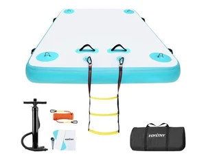 Aufblasbares Schwimmdock, Luftplattform Mehrpersonenschwimmen Wassermatte mit - Bild 1 von 5