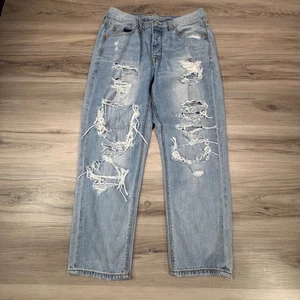 American Eagle Outfitters Damen helle Waschung abgenutzt Vintage hohe Leibhöhe Größe 10 - Bild 1 von 13