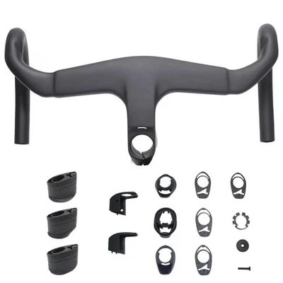 Carbon Fiber Road Bike Integrated Handlebar 28 6mm Racing Bicycle Aero Bar Parts