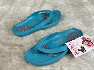 Tony Little CHEEKS  Health Sandals, One Piece Foot Technology Teal Size 9 NWT - Photo 1 sur 8