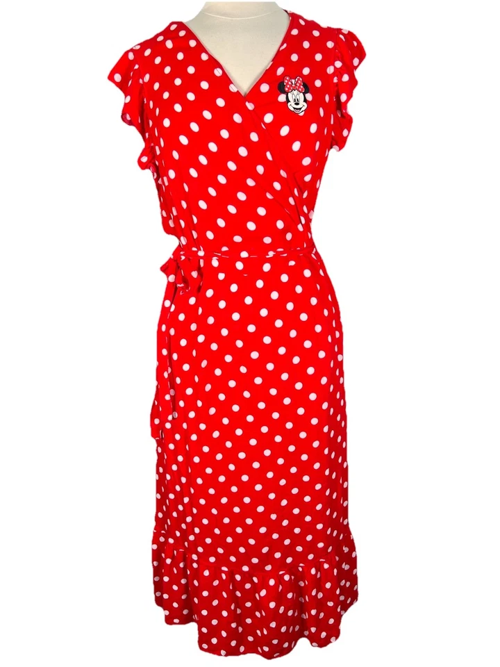 Vestido Envolvente Disney Rojo Polkadot Minnie Mouse Talla 2X Plus Disney Bounding Retro Foto 1 de 4
