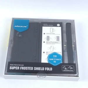 New Nillkin Samsung Z Fold 5 5G Black Frosted Shield Fold Magnetic Phone Case - Picture 1 of 2