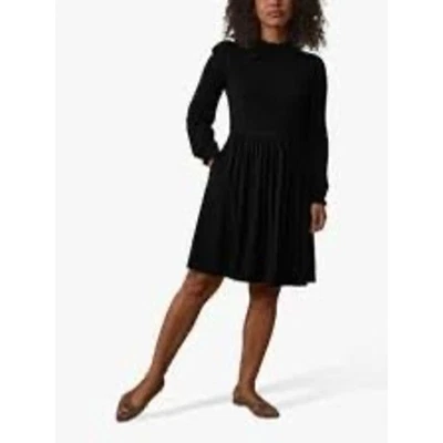 Boden Mujer Fluido Negro Manga Larga Cuello Simulado Vestido Talla 14r Foto 1 de 4