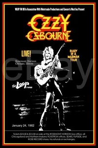 Ozzy Osbourne / Randy Rhoads 24 x 36 DOAMM Tour Rosemont Horizon Custom Poster - Picture 1 of 6