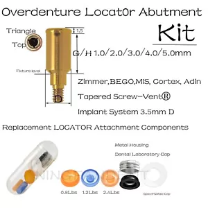 Kit de pilar de localizador de implantes y tapa macho para ventilación de tornillo cónico Zimmer Adin 3,5 mm - Imagen 1 de 15