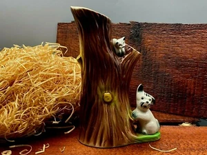 Vintage 1960's Eastgate tree spill holder/vase with dog and kitten - Picture 1 of 9