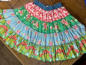 Matilda Jane Main Street Skirt Girls Good Hart Tiered Mix Floral Size 4 - Picture 1 of 6