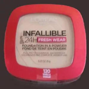 L'Oreal Paris Infallible 24 H Fresh Wear Foundation In A Powder #120 Vanilla NEW - Picture 1 of 1