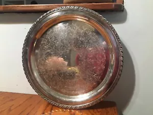 Vintage Wm Rogers Silver Plated 12 in Round Serving Tray Platter - Picture 1 of 3