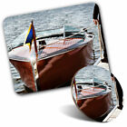 Mouse Mat & Coaster Set - Vintage Wooden Speed Boat  #2260