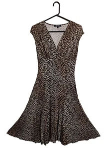 Karen Kane Lifestyle Womens S Sleeveless Cheetah Leopard Vintage Dress - Picture 1 of 3