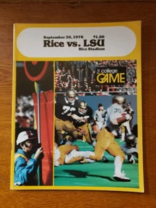 1978 LSU Tigers vs Rice Owls College Football Program Exc. - Picture 1 of 2