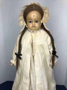 24” Antique Vintage Reinforced Wax Over Papier-mâché 1880’s Cloth Body Doll #Sc2 - Picture 1 of 24