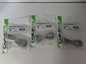 LOT OF 3 CABLESYS LINE CORD, 6P4C, 7FT GCLA466007 - Picture 1 of 3