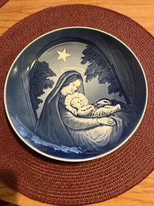 Copenhagen Porcelain Bing And Gorndahl B&G Denmark Vintage Christmas Plate Mary - Picture 1 of 2