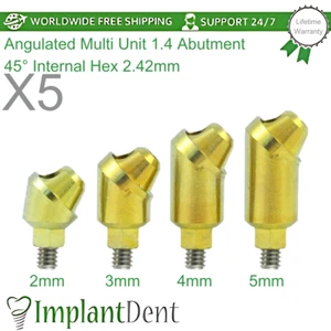 5x abgewinkelte Multieinheit 1,4 mm Zahnprothese 45° Int Sechskant 2,42 mm - Bild 1 von 4