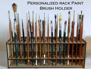 PERSONALISIERTER Schmerz Pinsel Aufbewahrung Halter Holz Malerei Stift Ständer Organizer Make-up - Bild 1 von 9