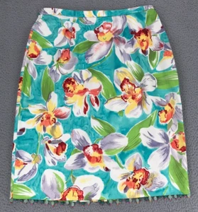 Gonna a matita vintage fili intriganti taglia 10 orlo con perline multicolore floreale - Foto 1 di 10