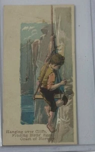 1888 N86 Duke Cigarettes Scenes of Perilous Occupations Hanging Over Cliffs - Picture 1 of 3