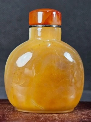 Botella de tabaco china natural marrón claro blanco con bandas Foto 1 de 4