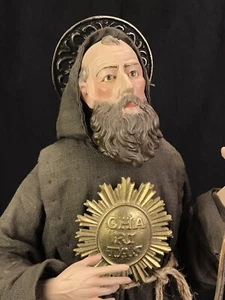 San Francesco Di Paola Charitas 43 Cm Santon Santo Statua Sacra Vestita - Foto 1 di 11