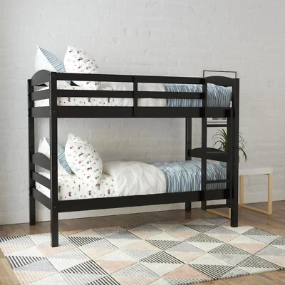Better Homes & Gardens Leighton Kids' Convertible Twin-Over-Twin Bunk Bed, Black - Image 1 of 4