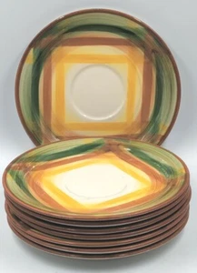 8 Vintage Vernonware by Vernon Kilns Plaid Homespun 6-1/4" Saucer Plates - Picture 1 of 5