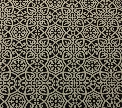 TELA INTERIOR EXTERIOR SCROLL OUTDURA NEGRO NAPLES BALARD DESIGNS POR YARDA Foto 1 de 4