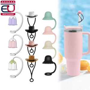 Cubierta de puntas de paja reutilizable decoración Fr Stanley Cup 20 30 40 OZ tapa de vaso - Imagen 1 de 22