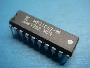 (1) FUJITSU MB81C67-35 MB81C67-35P 16Kx1 SRAM nMOS 5V 20 PIN DIP - Picture 1 of 3