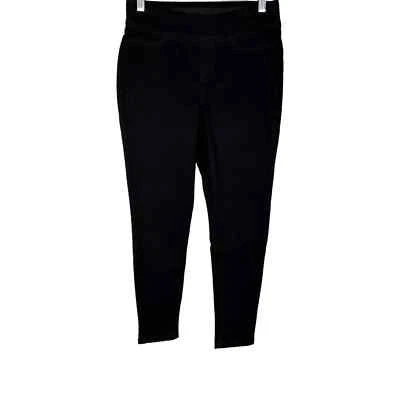 Denim & Co. Easy Stretch Denim Regular Pull-On Jeggings Pant Solid Black Size 6 - Image 1 of 2