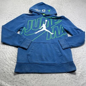 Air Jordan Jumpman Hoodie Blue Neon MJ 23 Fleece Boys Size Extra Large XL - Picture 1 of 13