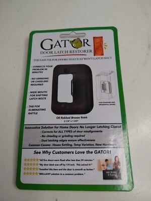 Restaurador de pestillo de puerta Gator - Placa de puerta Strike (bronce frotado con aceite) 2-1/4 X 1-3/4 Foto 1 de 4