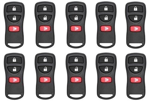 Nissan Lot of 10 28268EA OEM 3 Button Key Fobs - Image 1 of 1