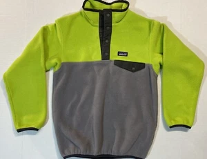 PATAGONIA Yellow & Gray Snap Placket Pullover Chest Pocket Boys Size M (10) - Picture 1 of 9